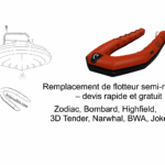 remplacer le texte par , Remplacement de flotteurs semi‑rigides – devis rapide et gratuit Zodiac, Bombard, Highfield, 3D Tender, Narwhal, BWA, Joker Boat